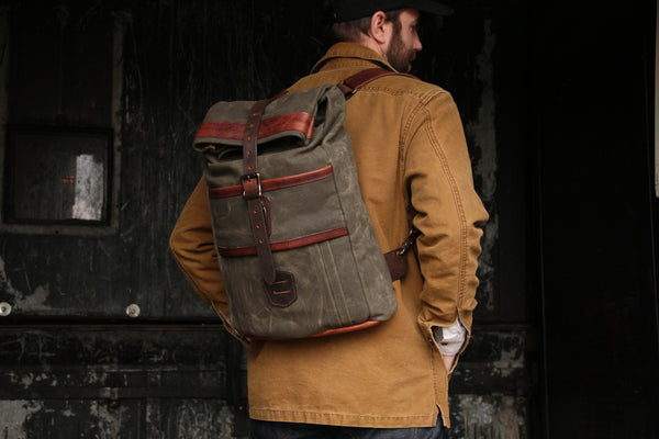 canvas baseball leather backpack The Keystone Rucksack – LM Leather Goods
