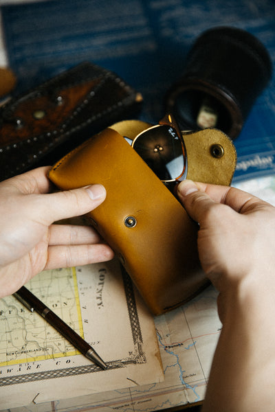 Hunley Leather Glasses Case