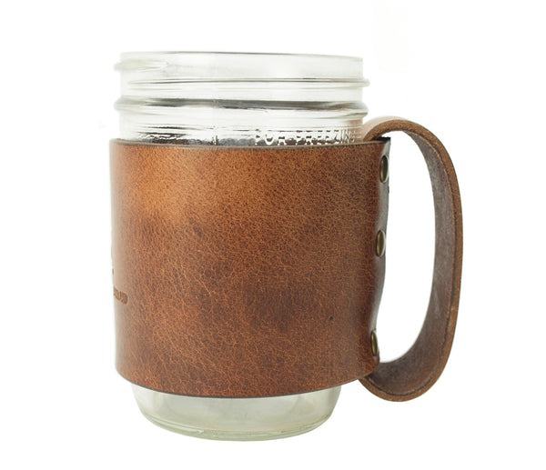 Mason Sleeves - Leather Mason Jar Cup Holder