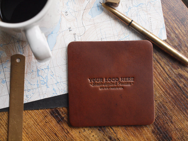 Custom Logo Leather Coasters