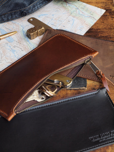 Custom Logo Leather Zipper Pouch