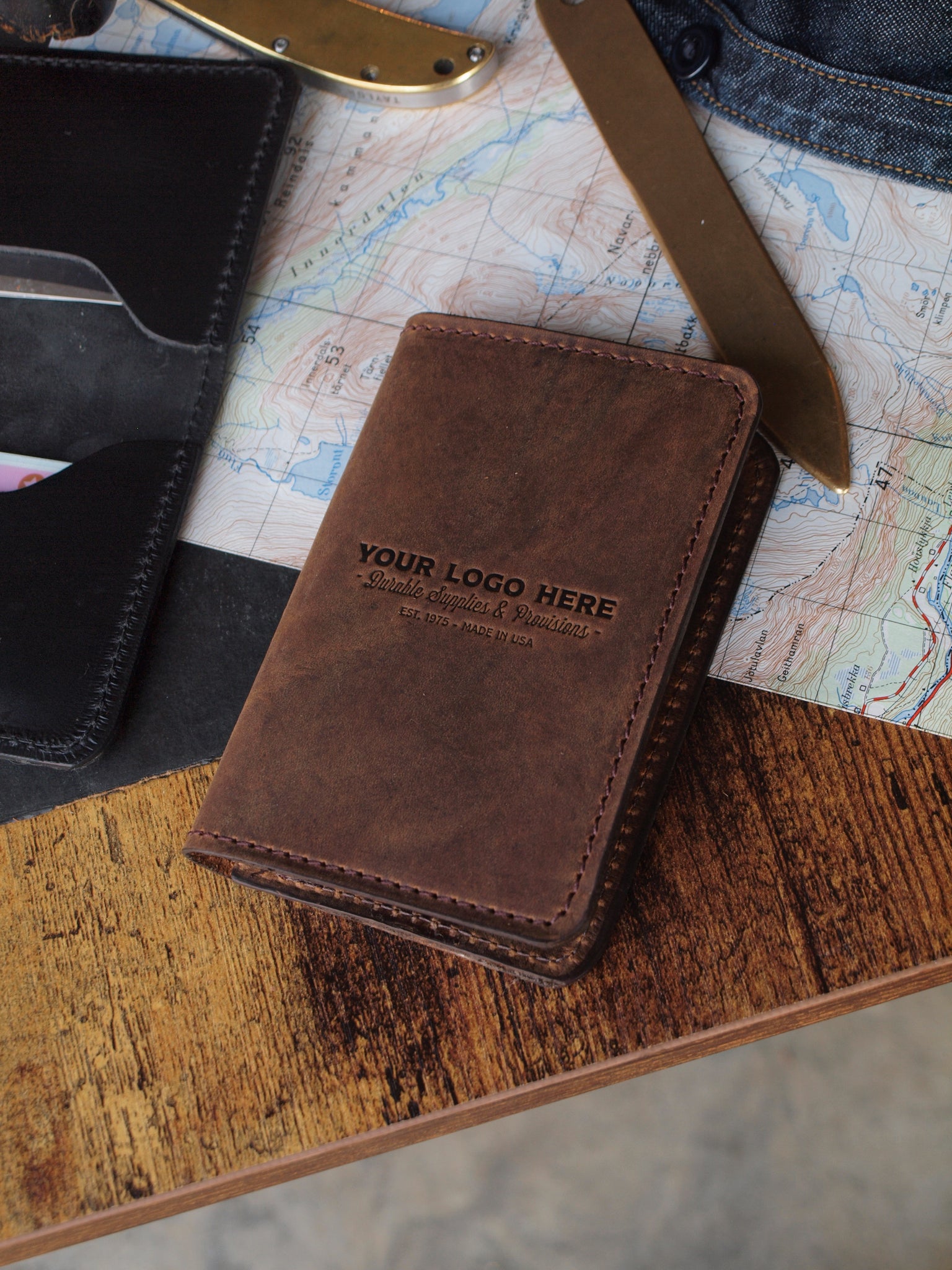 Custom Logo Leather Card Wallet – LM Leather Goods