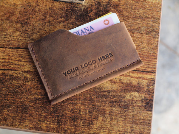 Custom Logo Slim Leather Wallet