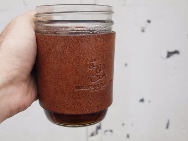Mason Sleeves - Leather Mason Jar Cup Holder