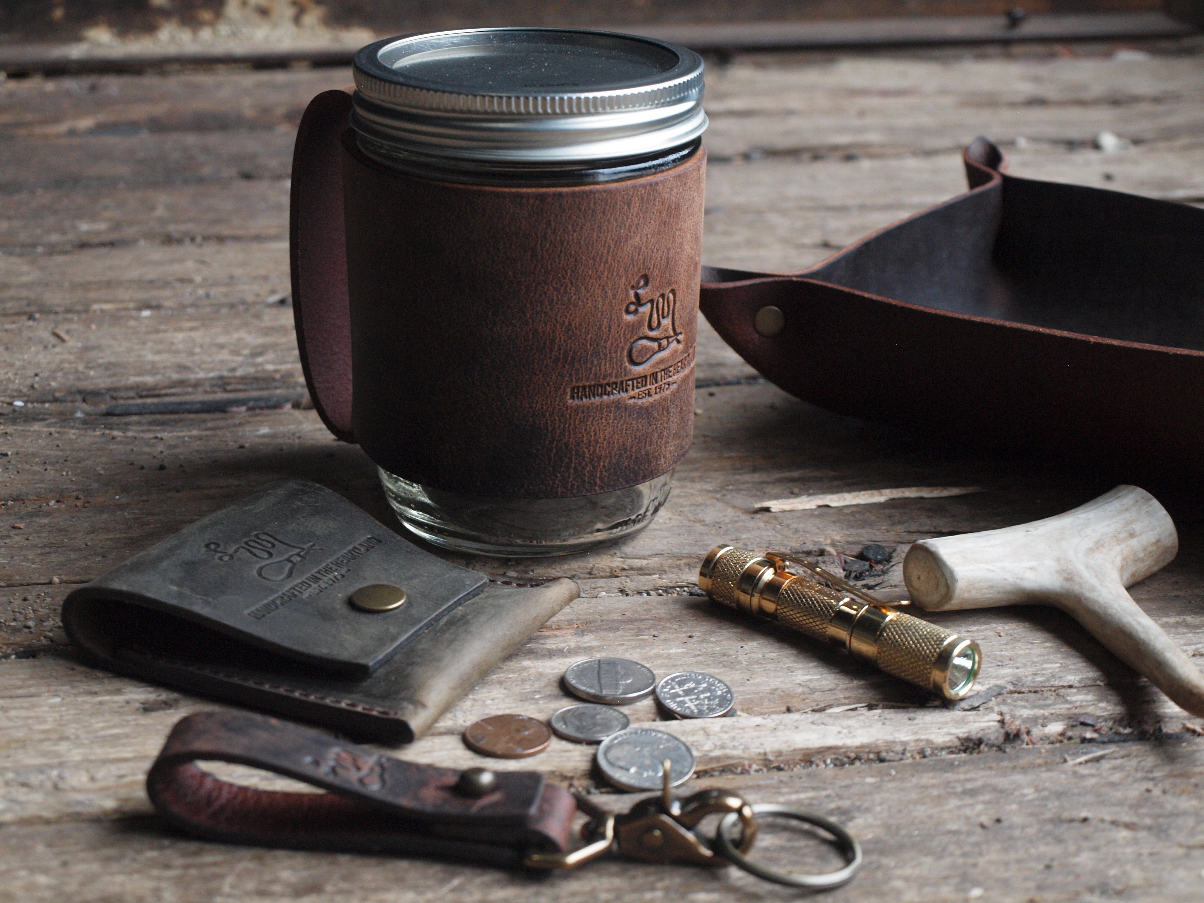 Leather Mason Jar Mug – Ellicott & Co.