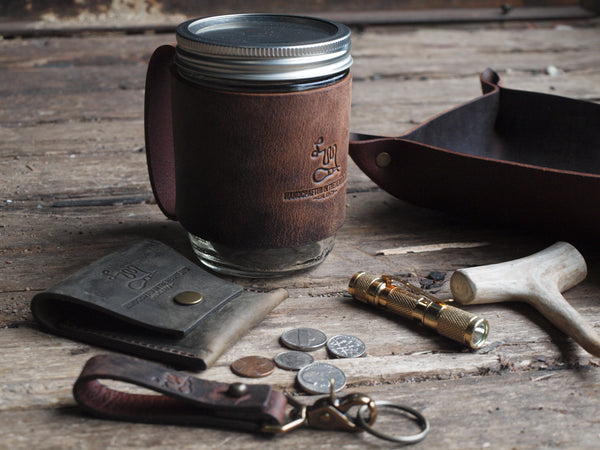 Mason Sleeves - Leather Mason Jar Cup Holder