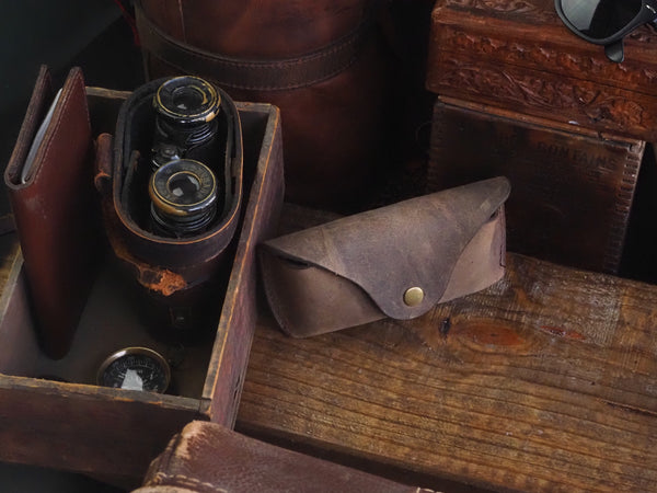 Hunley Leather Glasses Case