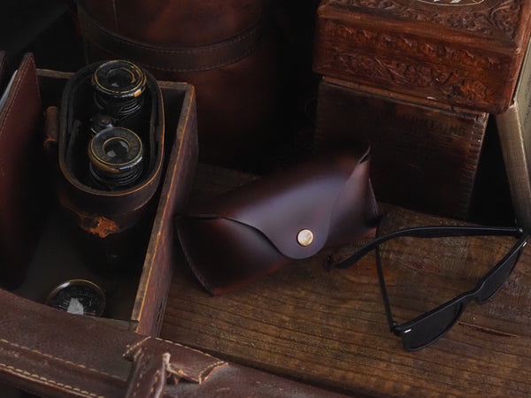 Hunley Leather Glasses Case