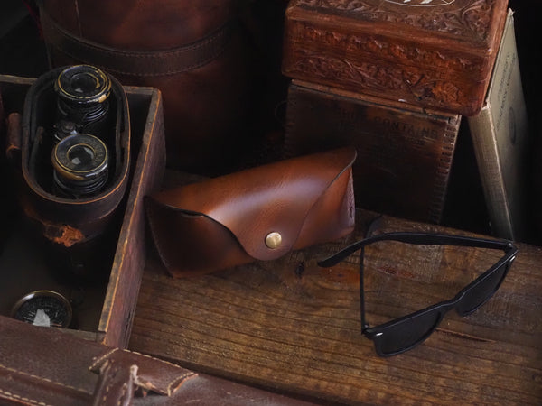 Hunley Leather Glasses Case
