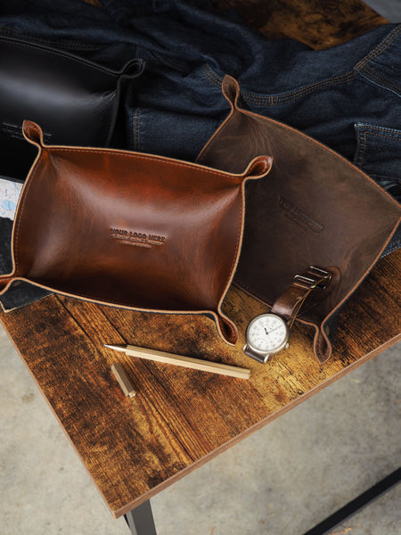 Custom Logo Leather Catch-All Tray