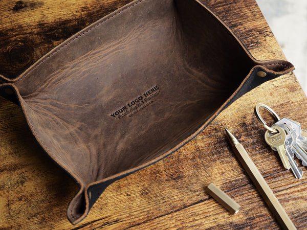 Custom Logo Leather Catch-All Tray