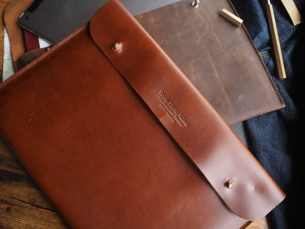 Custom Logo Leather Portfolio // iPad - Surface - Documents