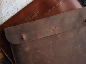 Custom Logo Leather Portfolio // iPad - Surface - Documents