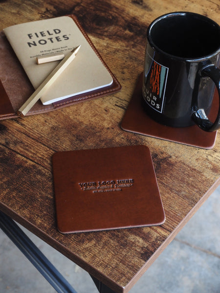 Custom Logo Leather Coasters