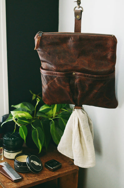 Leather Roll-Top Dopp Kit