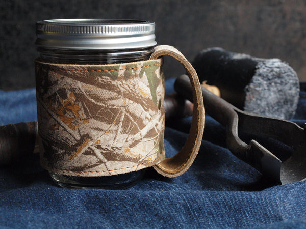 Mason Sleeves - Leather Mason Jar Cup Holder